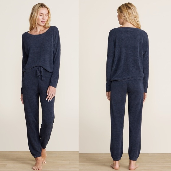 Barefoot Dreams Cozychic Ultra Lite Knit Womens Dark Track Pant Size S - Picture 1 of 8